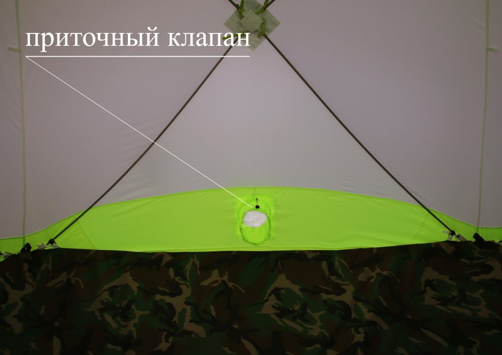 зимняя палатка ЛОТОС Куб Классик (вид изнутри)