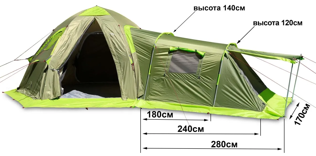 Спальная палатка Лотос 5У (размеры)