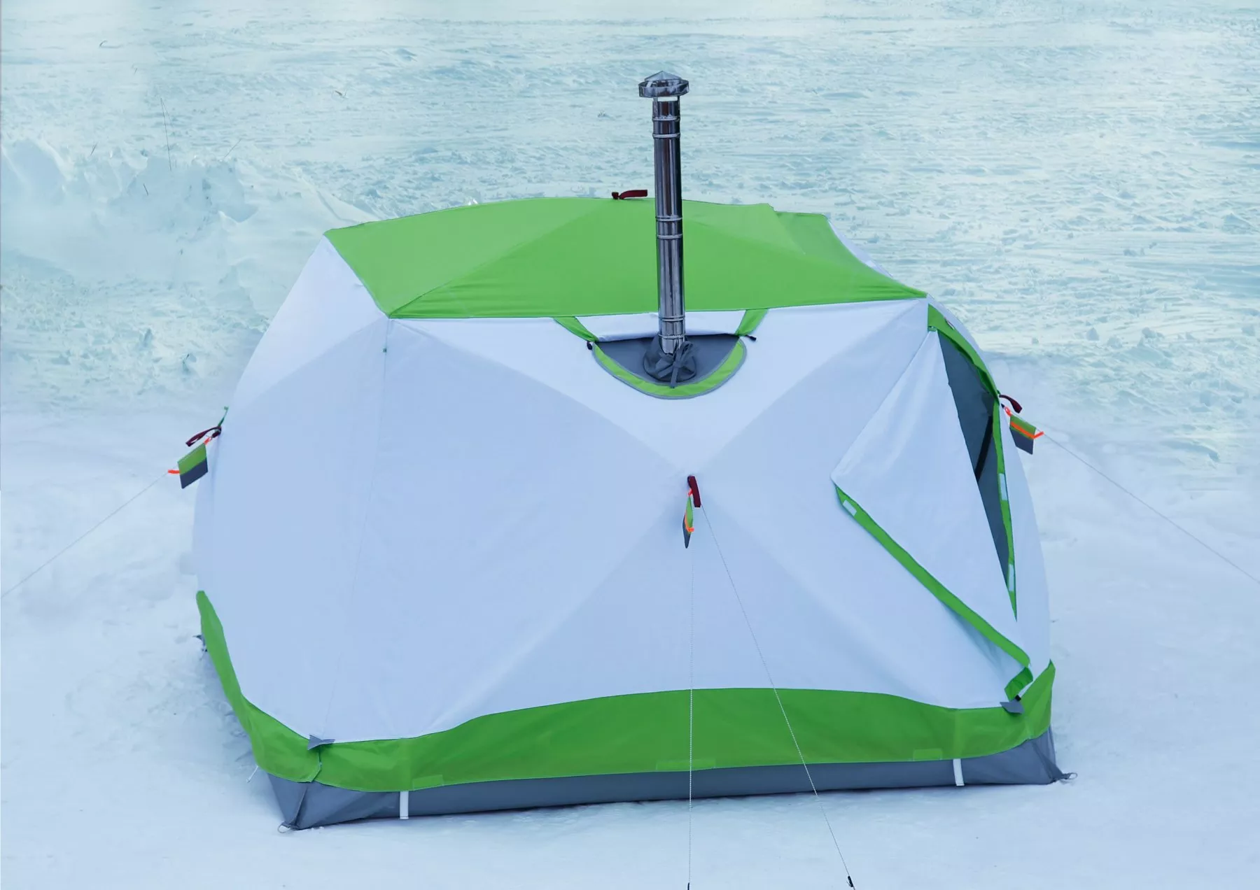 Утепленная зимняя палатка ЛОТОС Куб Термо с отопительной печью