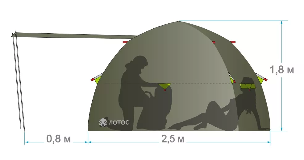 Схема летняя палатка ЛОТОС 3 Саммер