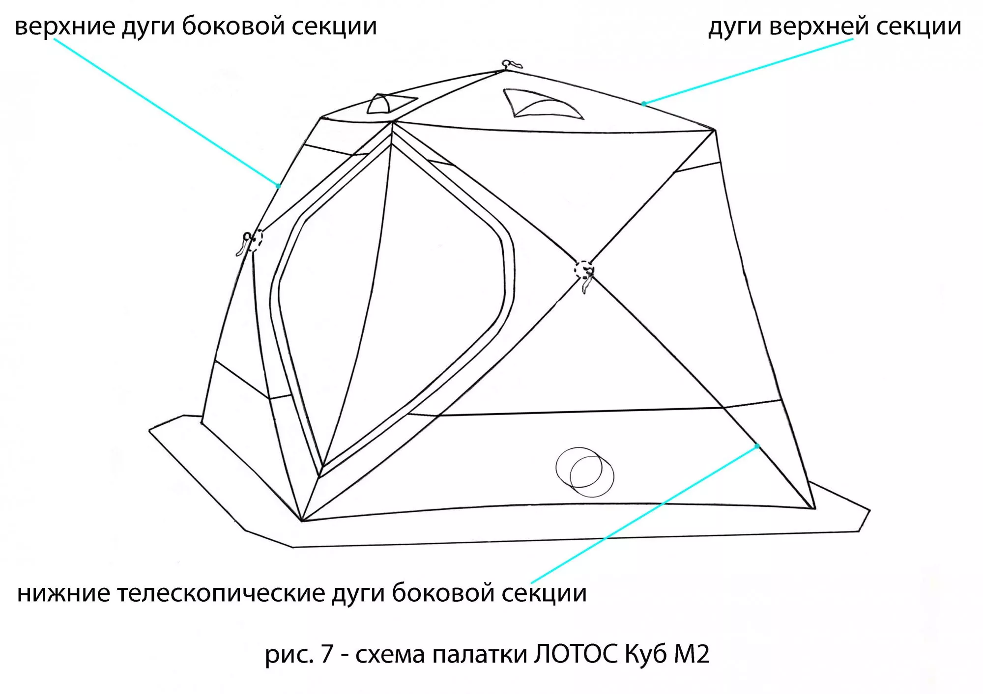 Схема палатки ЛОТОС Куб М2