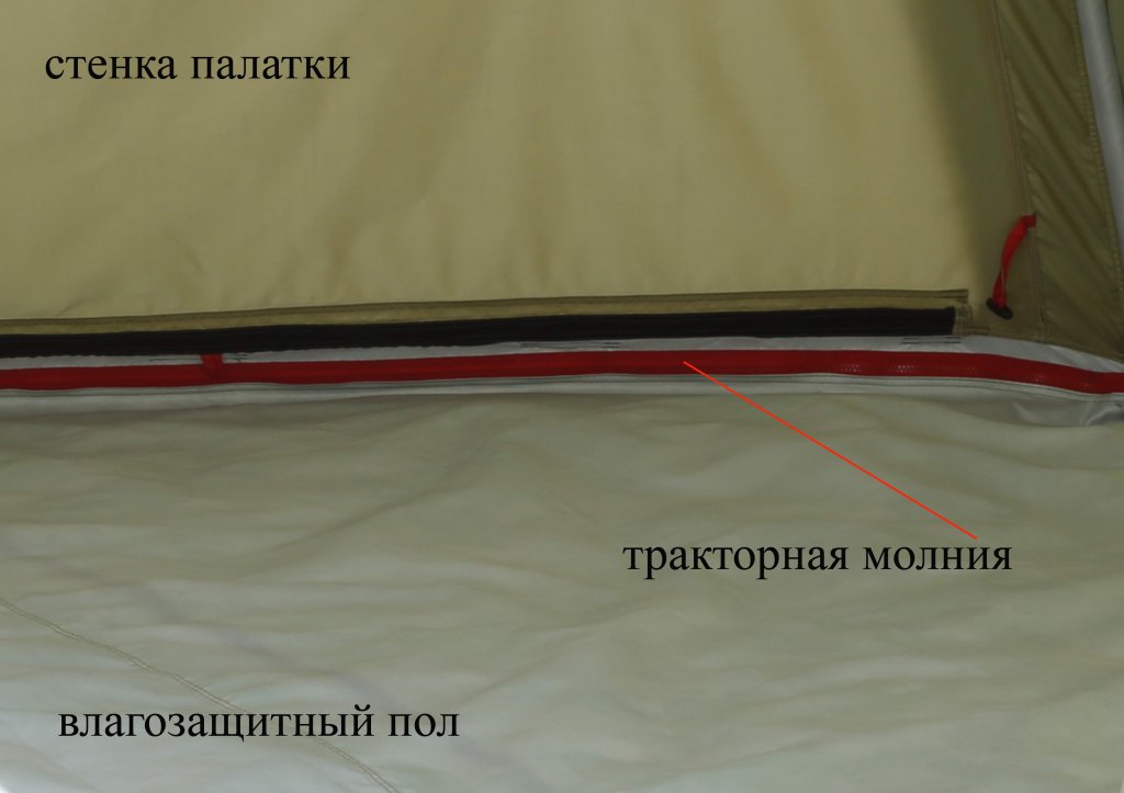 Пол влагозащитный ЛОТОС 5 (крепление на молнии к внешнему тенту палатки)_1