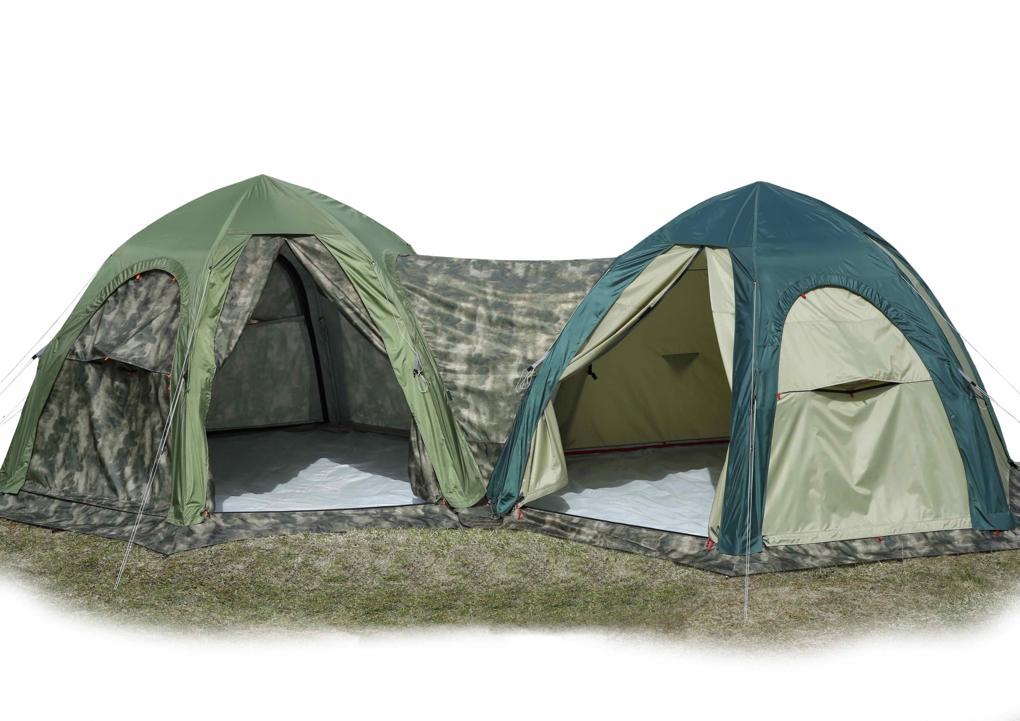 Кемпинговые летние палатки ЛОТОС 5 Универсал. Модульные палатки присоединенные между собой.